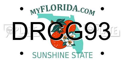 DRCG93 Florida License Plate