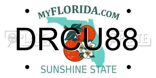 DRCU88 Florida License Plate