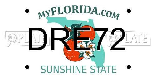 DRE72 Florida License Plate