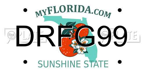 DRFG99 Florida License Plate