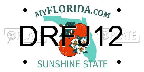 DRFJ12 Florida License Plate
