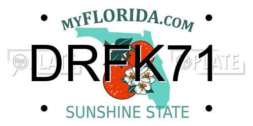 DRFK71 Florida License Plate