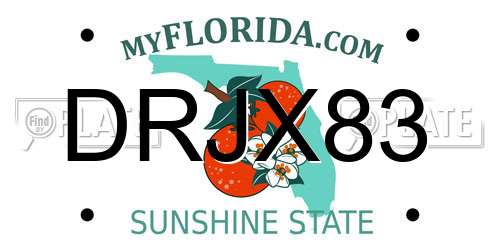 DRJX83 Florida License Plate