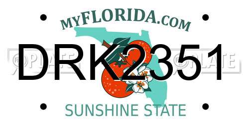 DRK2351 Florida License Plate