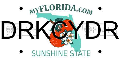 DRKCYDR Florida License Plate