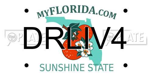 DRLIV4 Florida License Plate