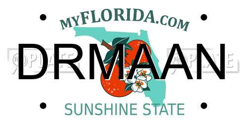DRMAAN Florida License Plate