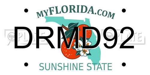 DRMD92 Florida License Plate