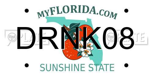 DRNK08 Florida License Plate