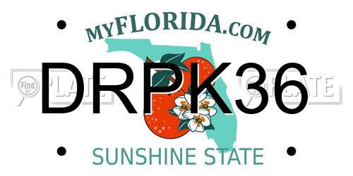 DRPK36 Florida License Plate