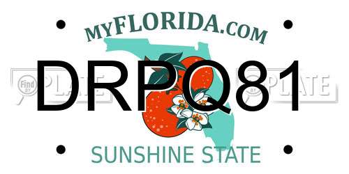 DRPQ81 Florida License Plate