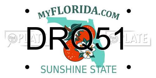 DRQ51 Florida License Plate