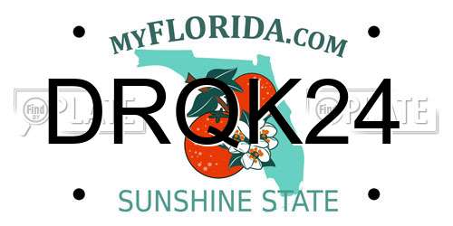 DRQK24 Florida License Plate
