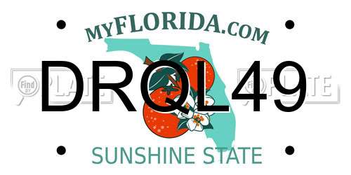 DRQL49 Florida License Plate