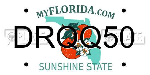 DRQQ50 Florida License Plate