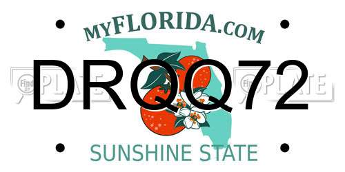 DRQQ72 Florida License Plate