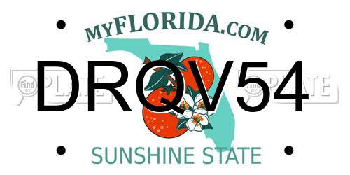 DRQV54 Florida License Plate
