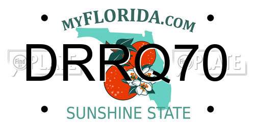 DRRQ70 Florida License Plate
