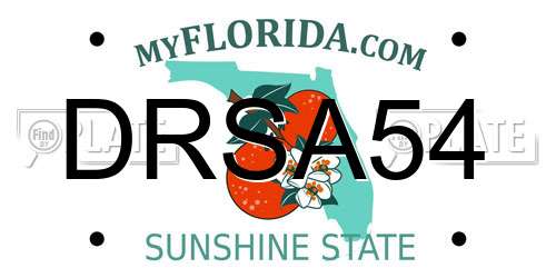 DRSA54 Florida License Plate