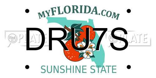 DRU7S Florida License Plate