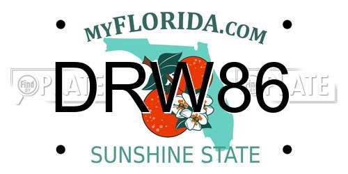 DRW86 Florida License Plate