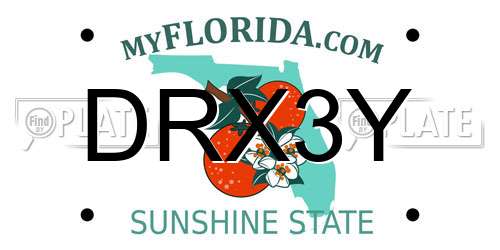 DRX3Y Florida License Plate