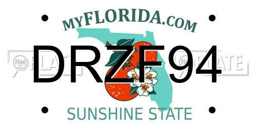 DRZF94 Florida License Plate