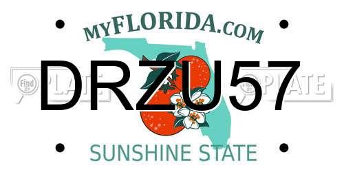 DRZU57 Florida License Plate