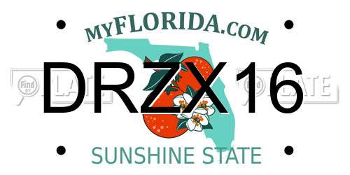 DRZX16 Florida License Plate