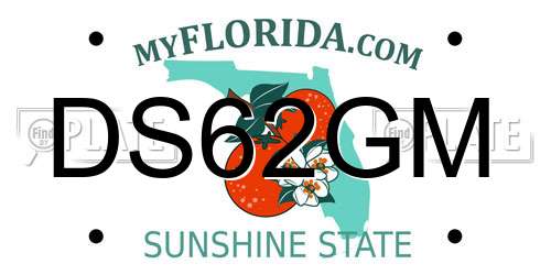 DS62GM Florida License Plate