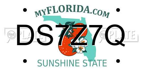 DS7Z7Q Florida License Plate