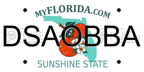 DSAOBBA Florida License Plate