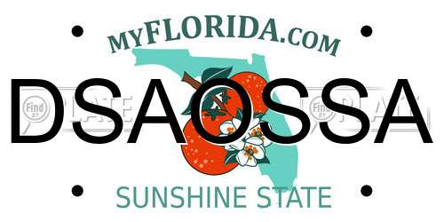 DSAOSSA Florida License Plate