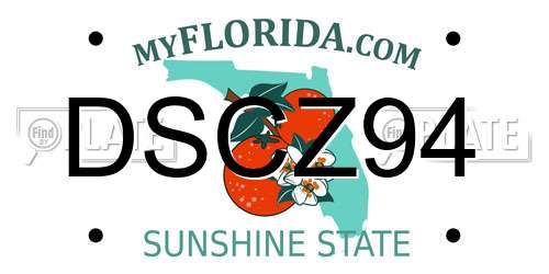 DSCZ94 Florida License Plate