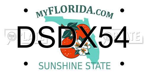 DSDX54 Florida License Plate