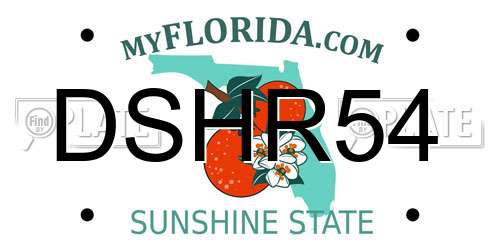 DSHR54 Florida License Plate