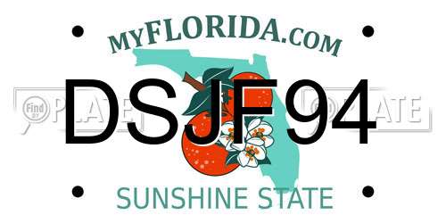 DSJF94 Florida License Plate