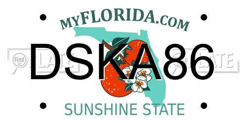 DSKA86 Florida License Plate