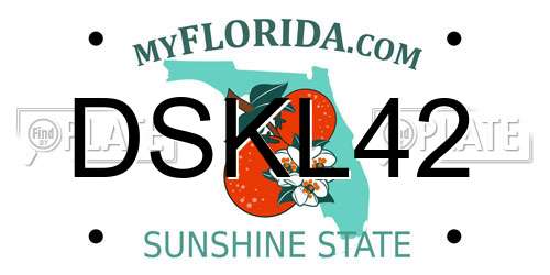 DSKL42 Florida License Plate