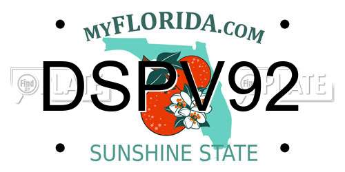 DSPV92 Florida License Plate