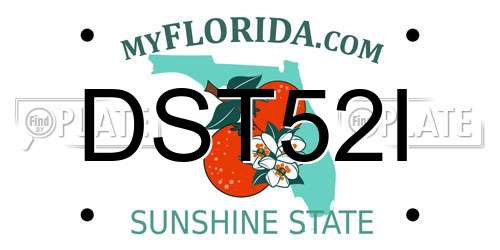 DST52I Florida License Plate