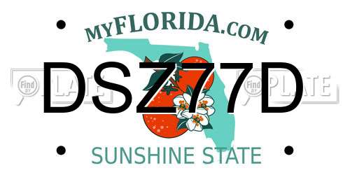 DSZ77D Florida License Plate