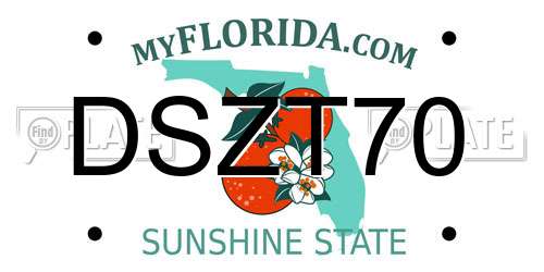 DSZT70 Florida License Plate
