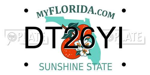 DT26YI Florida License Plate
