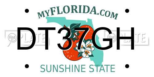 DT37GH Florida License Plate