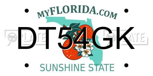 DT54GK Florida License Plate