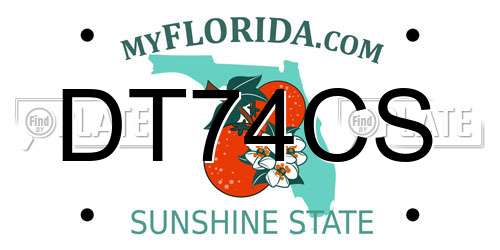 DT74CS Florida License Plate