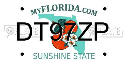 DT97ZP Florida License Plate