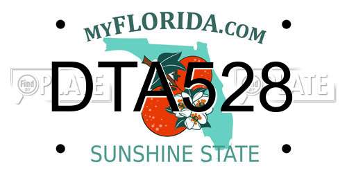 DTA528 Florida License Plate