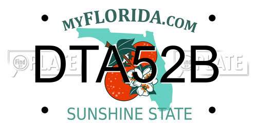 DTA52B Florida License Plate